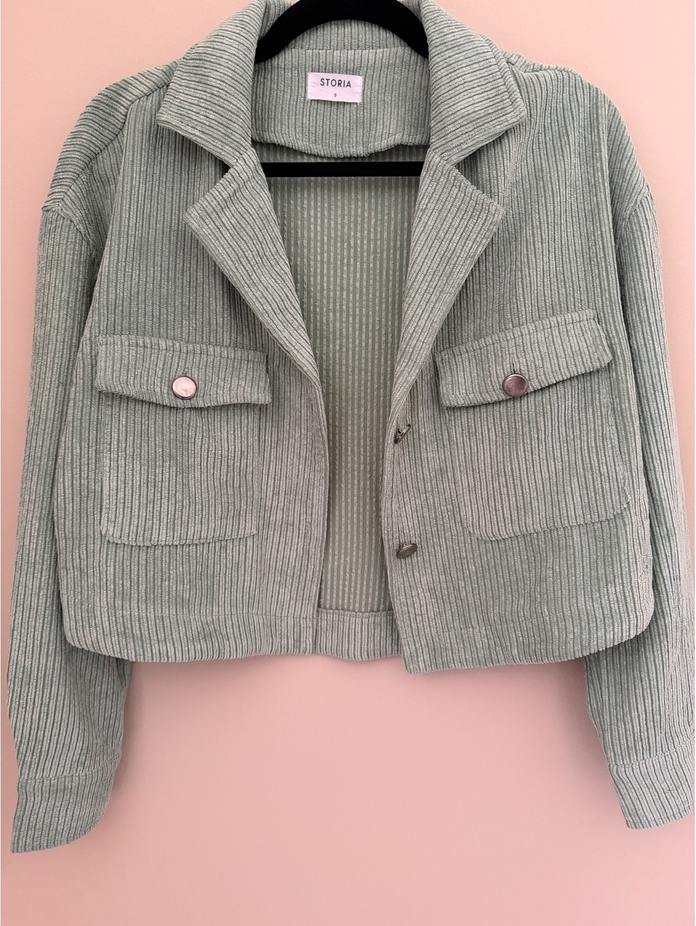 NWOT Storia Shacket, Sage Corduroy